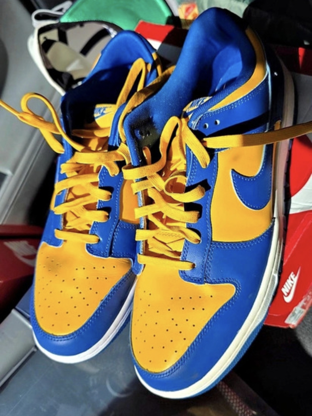 Nike Dunk Low Retro "UCLA" Color Block Sneakers in Blue & Yellow